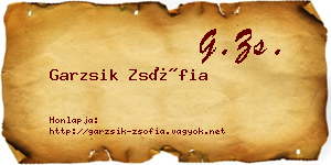 Garzsik Zsófia névjegykártya